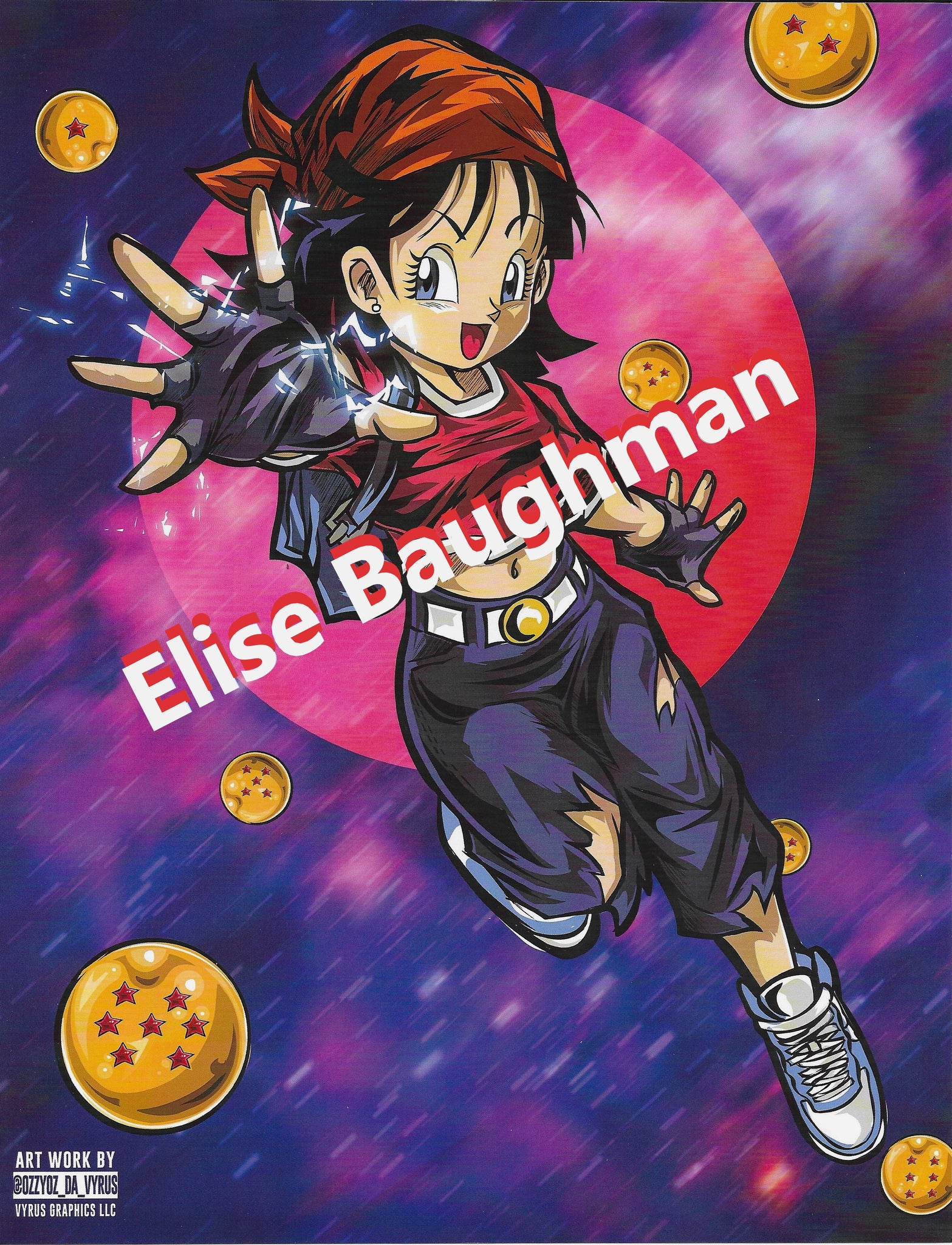 Elise Baughman Autograph 8.5x11 Print - “Dragon Ball Pan”